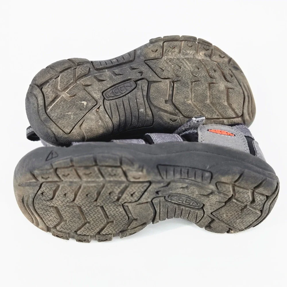 KEEN Newport H2 Gray Orange Topographic Waterproof Closed Toe Sandals Kids 13